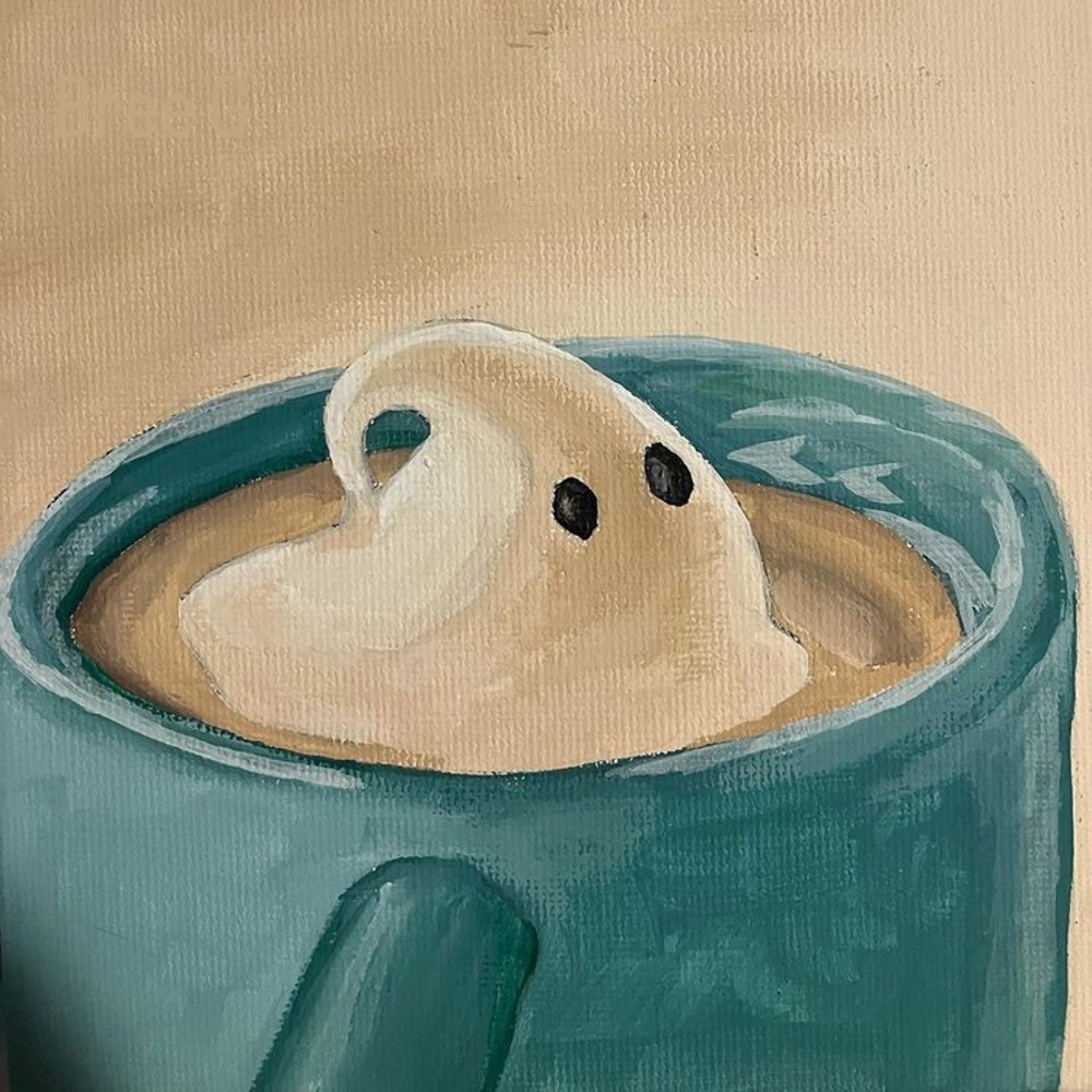 NEW ‘GHOSTY MUG’ PET GHOST COFFEE CUP ART PRINT